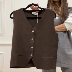 BROWN VEST PARIS NWT